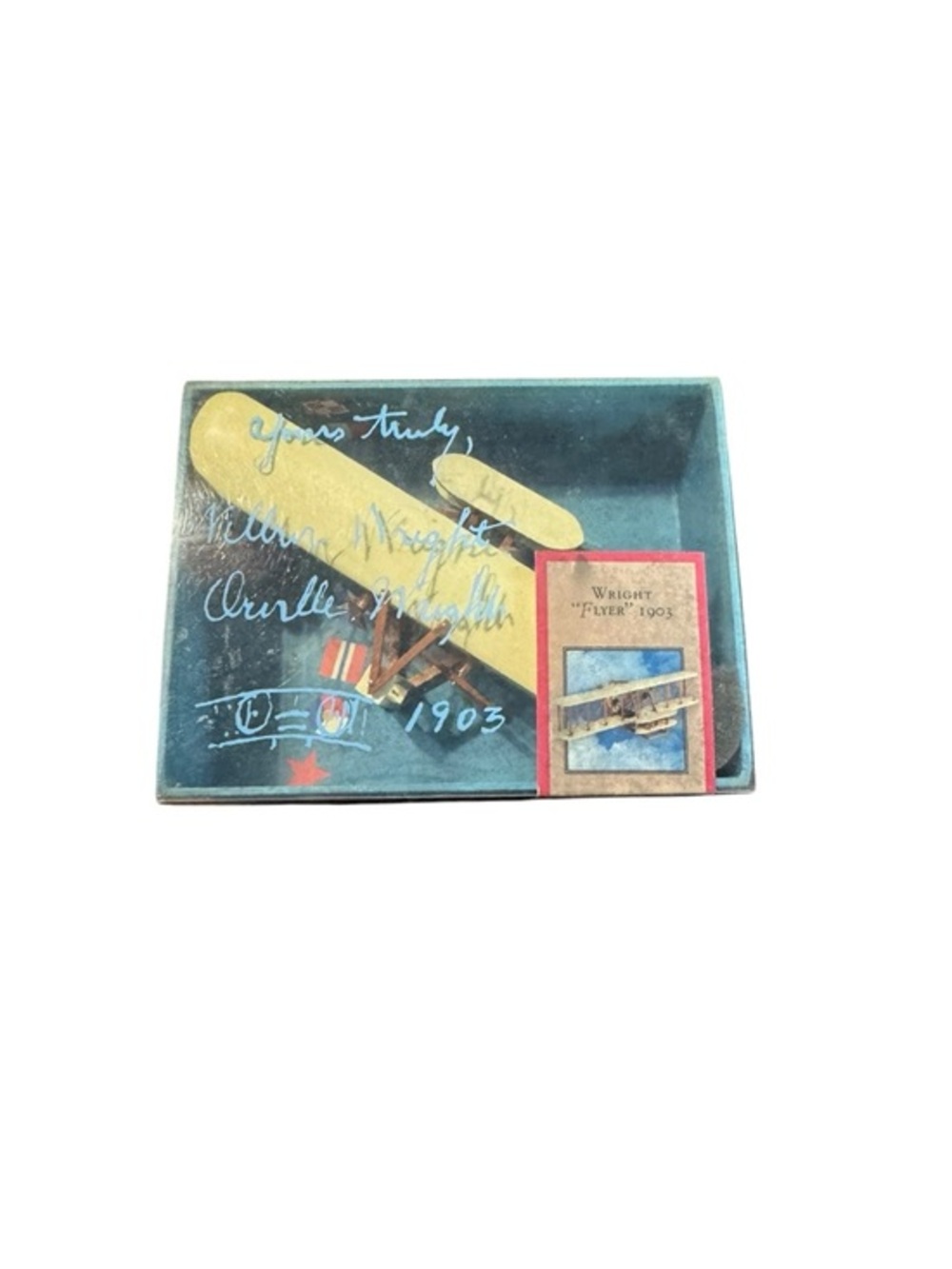 WRIGHT BROS. FLYER [1903 yr.], Plastic FACTORY BUILT PLANE, 7" WINGSPAN, VINTAGE
